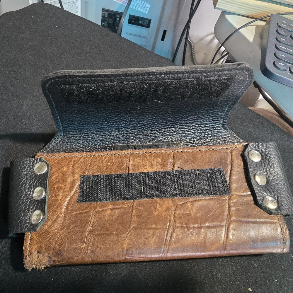 Handcrafted Brown Crocodile Print Leather Cell Phone Case With Belt Clip